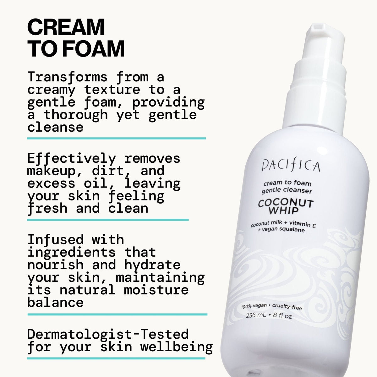 Coconut Whip Cream to Foam Gentle Cleanser