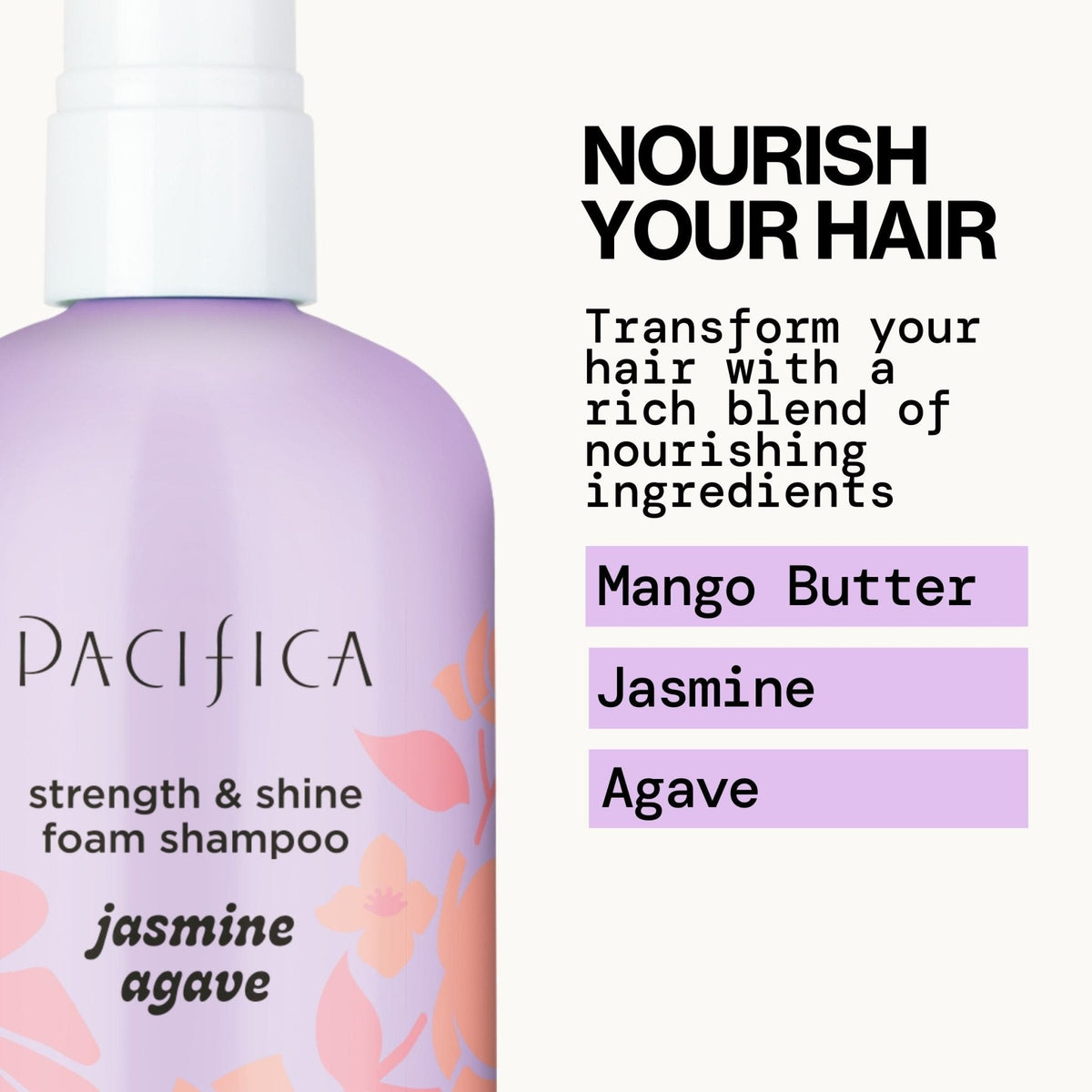Jasmine Agave Strength + Shine Foaming Shampoo