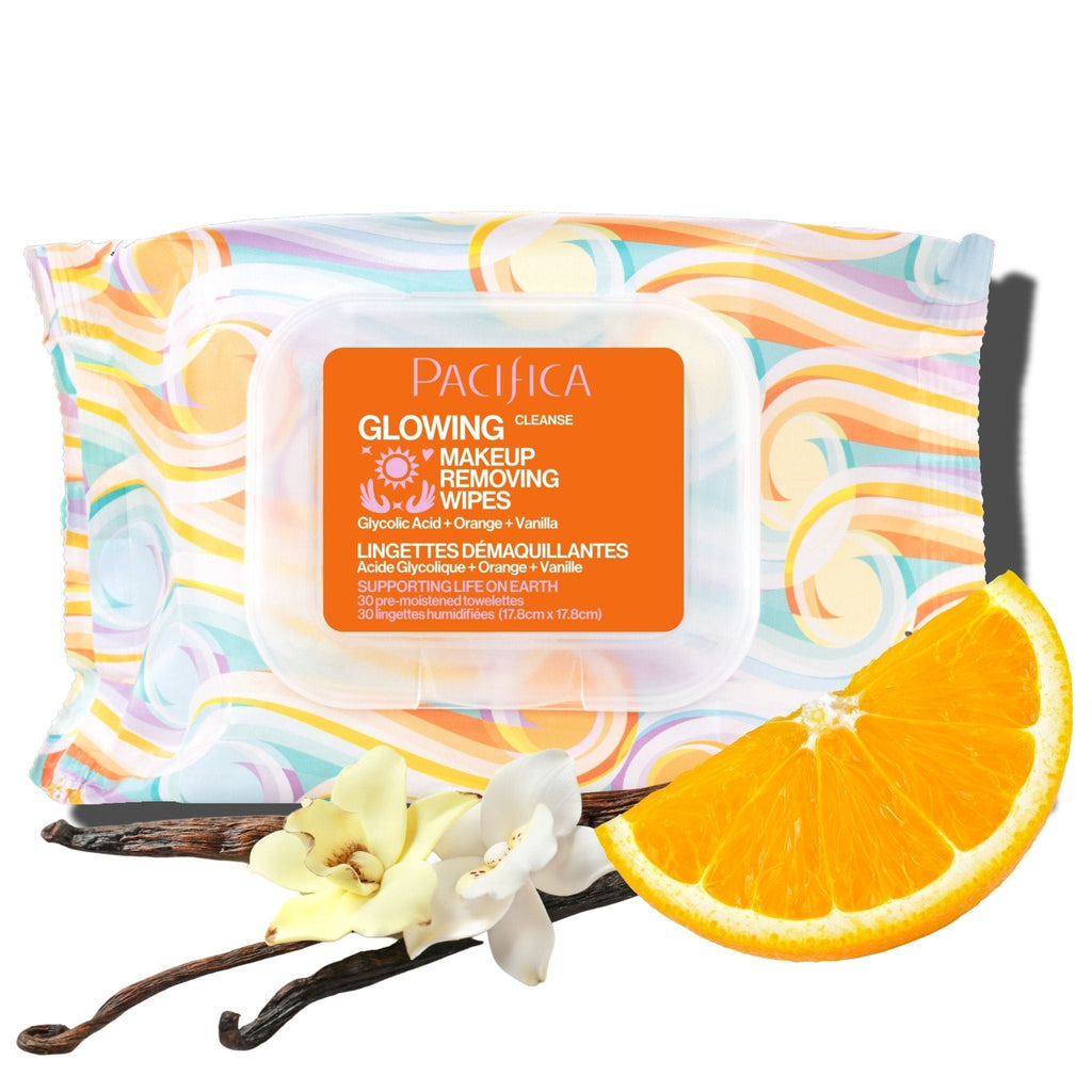 Glowing Glycolic Acid, Orange & Vanilla Makeup Removing Wipes
