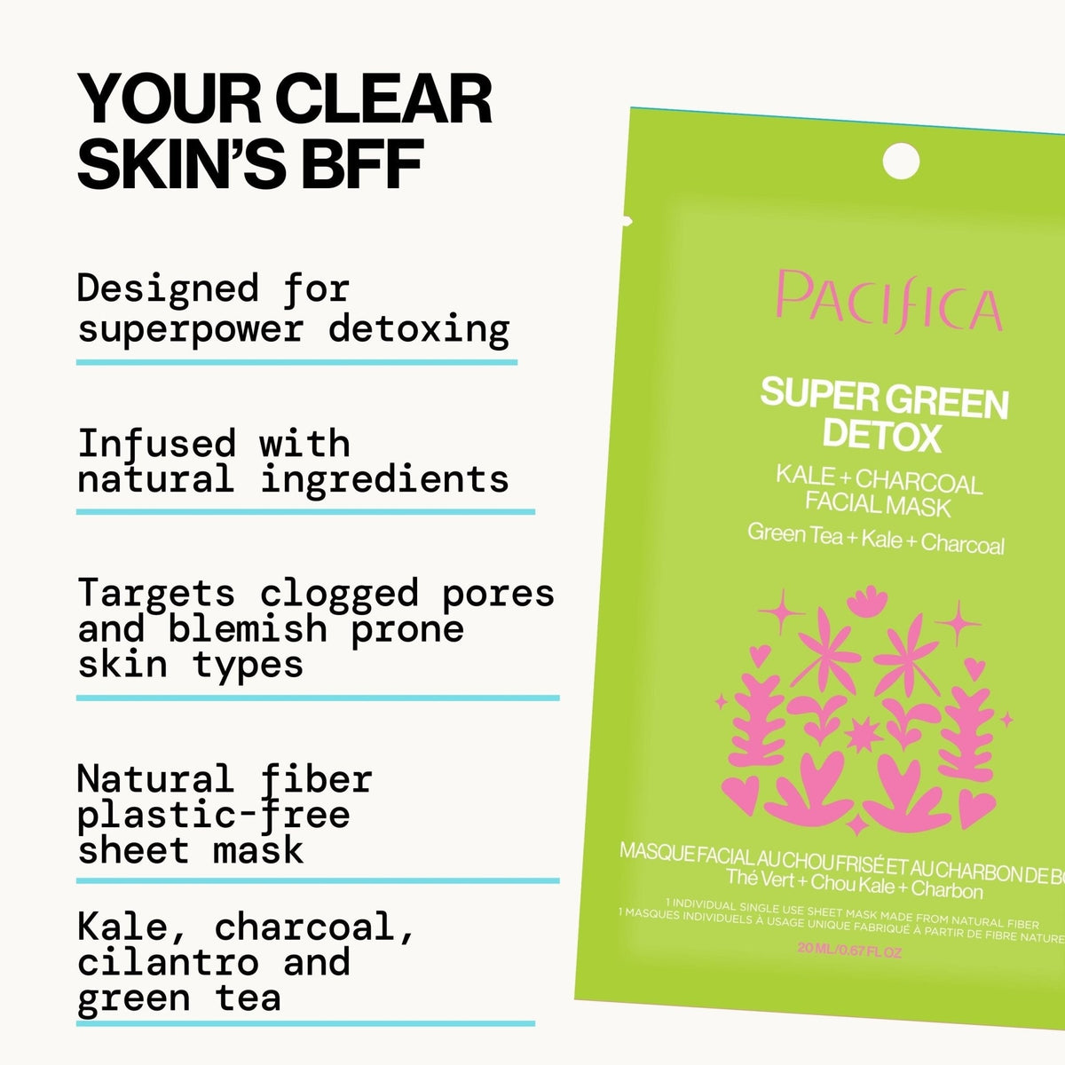 Super Green Detox Kale & Charcoal Detox Facial Mask