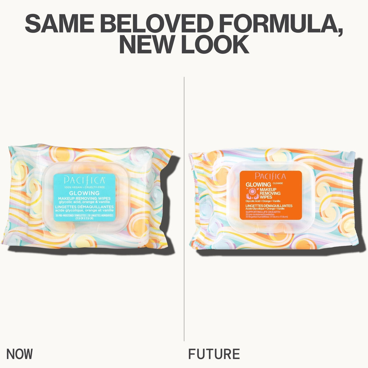 Glowing Glycolic Acid, Orange & Vanilla Makeup Removing Wipes