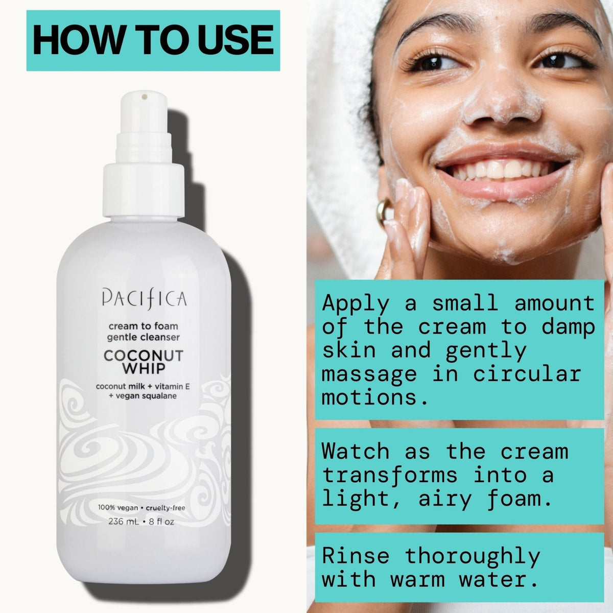 Coconut Whip Cream to Foam Gentle Cleanser