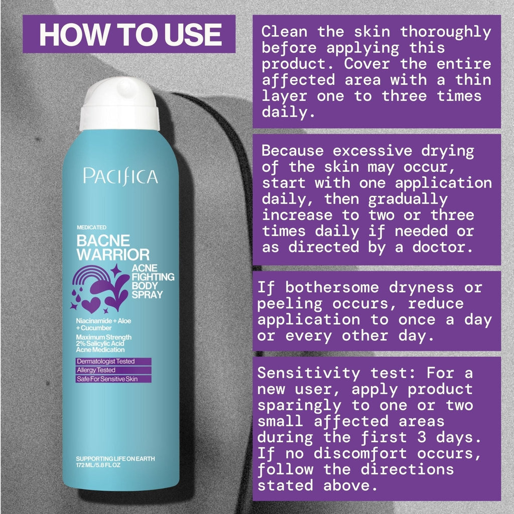 Bacne Warrior Acne Fighting Body Spray
