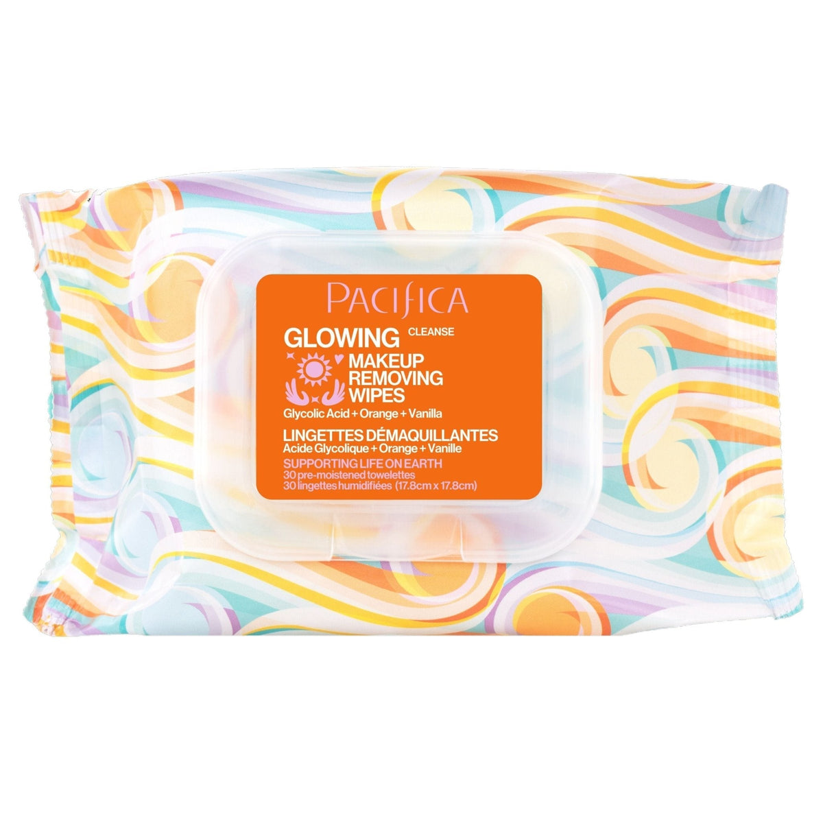 Glowing Glycolic Acid, Orange & Vanilla Makeup Removing Wipes