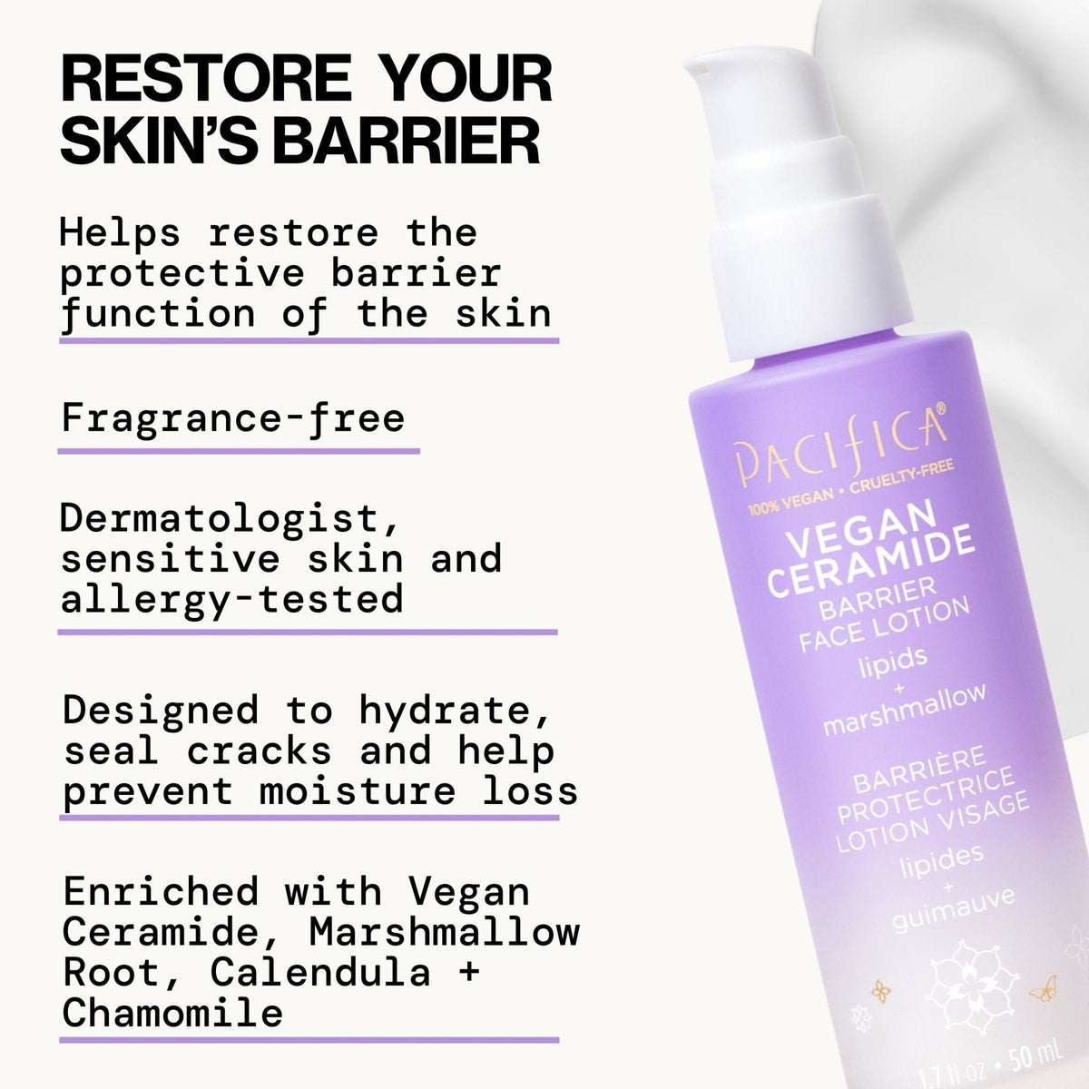Vegan Ceramide Barrier Face Lotion